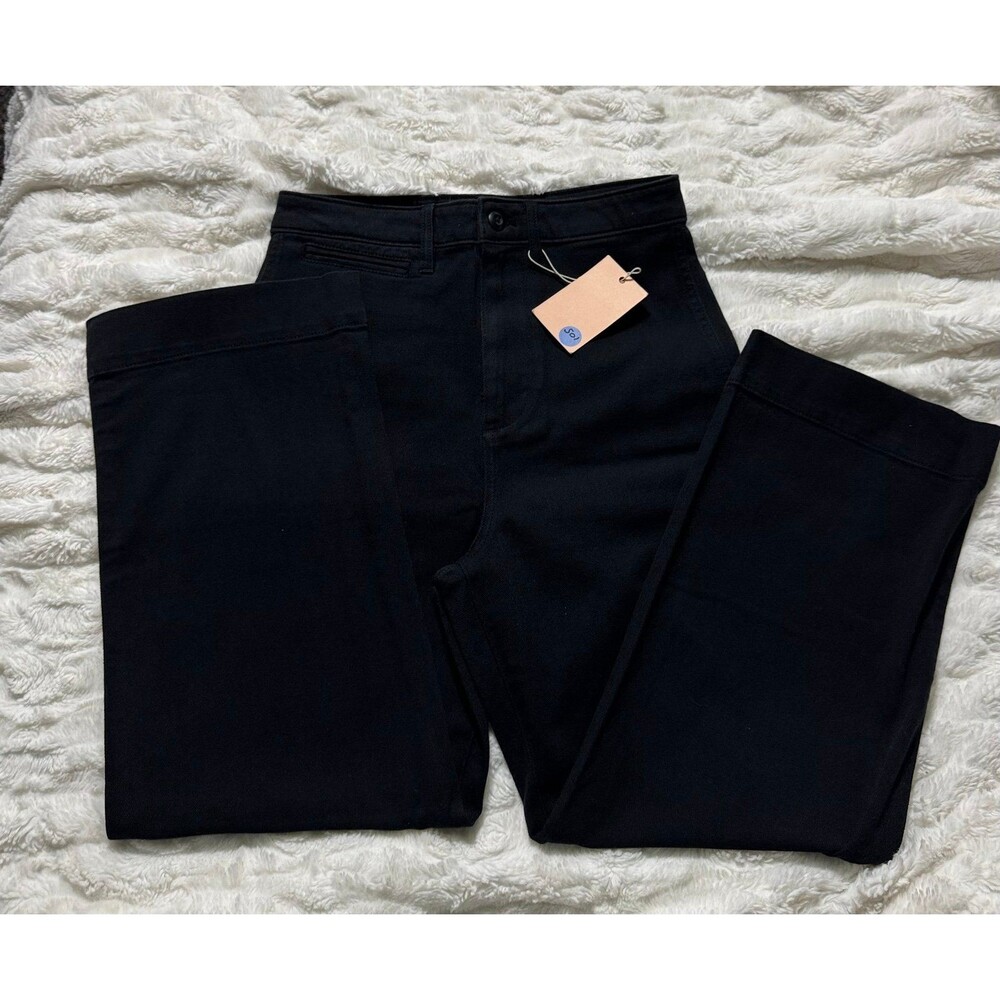 Organic Stretch Cotton Twill Wide-Leg Crop Pant - Picture 5 of 7